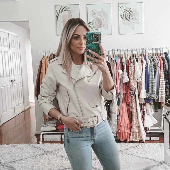 Zara Jackets & Coats Zara Faux Vegan Moto Jacket Cream Xl Poshmark